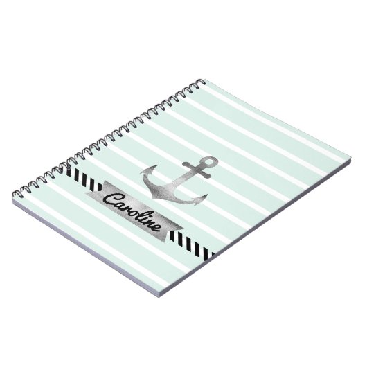 Wasserfarben-Anker für Nautische Pfefferstreifen Notizblock (Linke Seite)