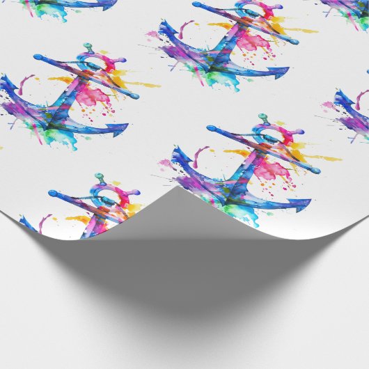 Wasserfarben-Anker Geschenkpapier (Ecke)