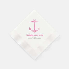Wasserfarben-Ankerdusche und Babydusche Serviette