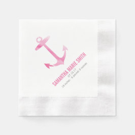 Wasserfarben-Ankerdusche und Babydusche Serviette