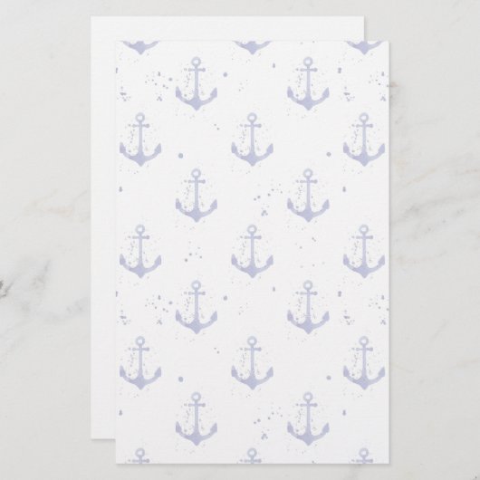 Wasserfarben-Ankermuster 2 Briefpapier (Vorne/Hinten)