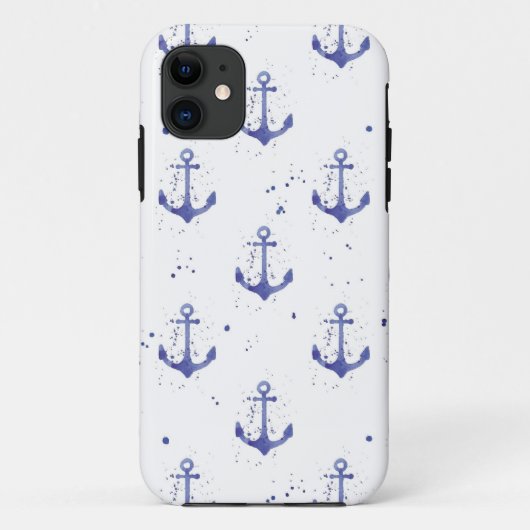 Wasserfarben-Ankermuster 2 Case-Mate iPhone Hülle (Rückseite)