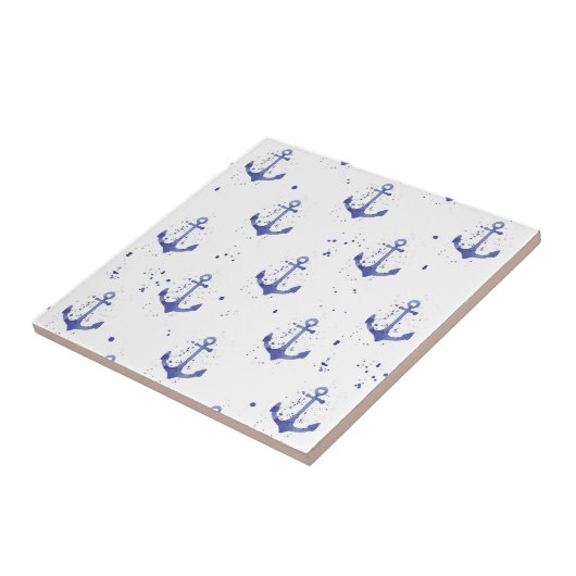 Wasserfarben-Ankermuster 2 Fliese (Seite)