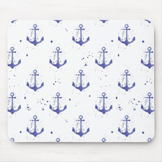 Wasserfarben-Ankermuster 2 Mousepad (Vorne)