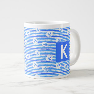 Wasserfarben-Ankermuster Erste Schritte Jumbo-Tasse