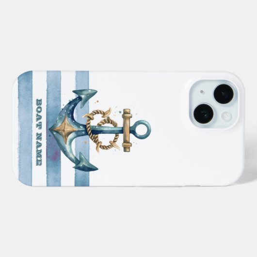 Wasserfarben, Ankerwinkel, heller Blaue Streifen Case-Mate iPhone Hülle (Rückseite (Horizontal))