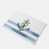 Wasserfarben, Ankerwinkel, heller Blaue Streifen Fußmatte (Schrägansicht)