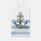 Wasserfarben, Ankerwinkel, heller Blaue Streifen Geschenkanhänger (Vorderseite)