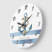 Wasserfarben, Ankerwinkel, heller Blaue Streifen Große Wanduhr (Winkel)