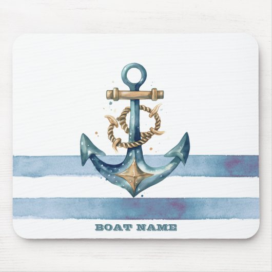 Wasserfarben, Ankerwinkel, heller Blaue Streifen Mousepad (Vorne)