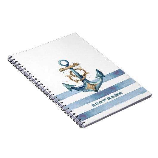 Wasserfarben, Ankerwinkel, heller Blaue Streifen Notizblock (Rechte Seite)