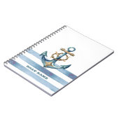 Wasserfarben, Ankerwinkel, heller Blaue Streifen Notizblock (Linke Seite)