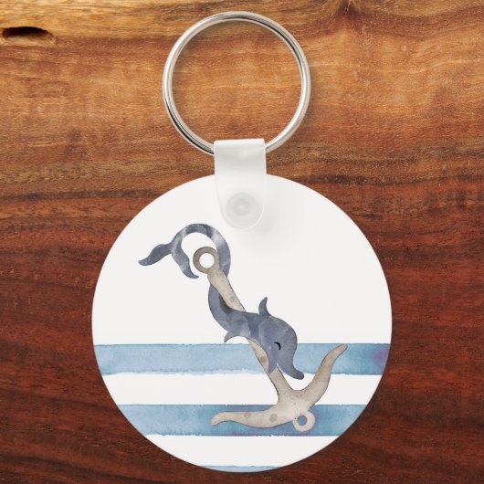 Wasserfarben, Ankerwinkel, heller Blaue Streifen Schlüsselanhänger (Rückseite)
