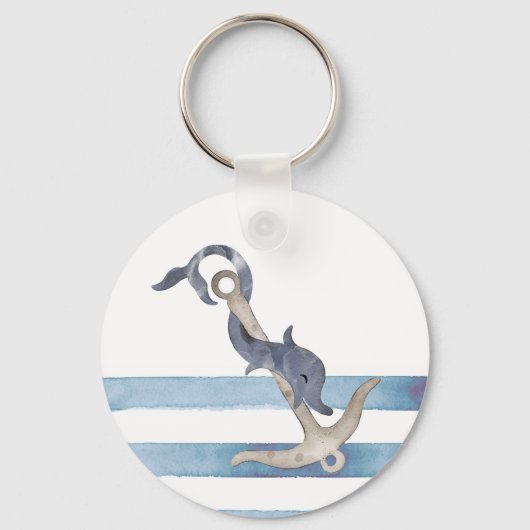 Wasserfarben, Ankerwinkel, heller Blaue Streifen Schlüsselanhänger (Rückseite)