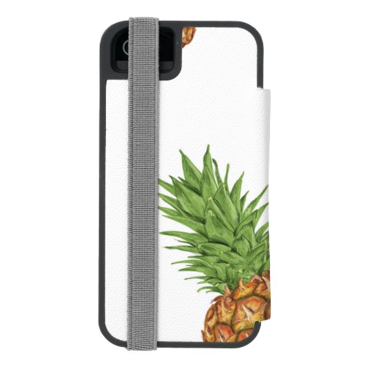 Wasserfarben-Apfelmuster 1 Incipio iPhone Geldbeutel-Hülle (Folio Rückseite)