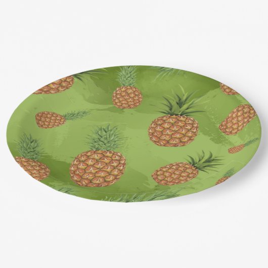 Wasserfarben-Apfelmuster 4 Pappteller (Schrägansicht)