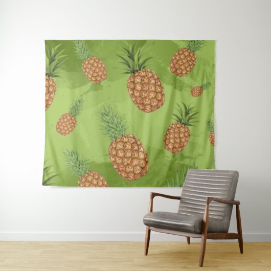 Wasserfarben-Apfelmuster 4 Wandteppich (Beispiel (Horizontal))