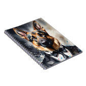 Wasserfarben Art German Shepherd Tuxedo Black Kraw Notizblock (Rechte Seite)