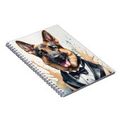 Wasserfarben Art German Shepherd Tuxedo Black Kraw Notizblock (Rechte Seite)