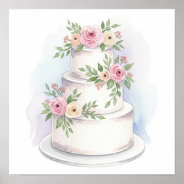 Wasserfarben Art Hochzeitskunst drucken Poster