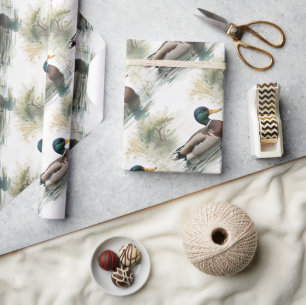 Wasserfarben Art Mallard Duck Bird Bird Swimming S Geschenkpapier