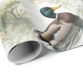 Wasserfarben Art Mallard Duck Bird Bird Swimming S Geschenkpapier (Rolleneckpunkt)