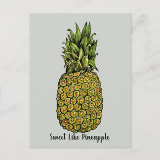 Wasserfarben Art Niedliche Ananas Postkarte