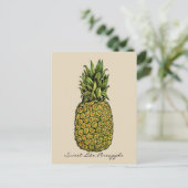 Wasserfarben Art Niedliche Ananas Postkarte (Stehend Vorderseite)