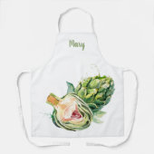 Wasserfarben-Artichoke Anpassbare Schürze (Vorderseite)