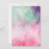 Wasserfarben Ästhetisch Abstrakt Rosa Lila Hochzei Einladung (Rückseite)