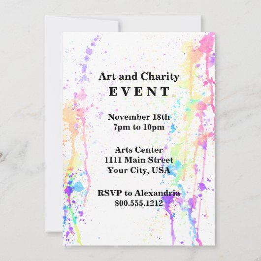 Wasserfarben-Ausführen von künstlerisch angepasste Einladung (Vorderseite)