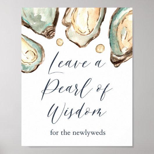 Wasserfarben-Auster "Verlass eine Perle der Weishe Poster (Vorne)