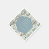Wasserfarben-Austern Hochzeit- Dusty Blue Serviette (Ecke)