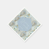 Wasserfarben-Austern Hochzeit - Hellblau Serviette (Ecke)
