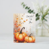Wasserfarben Autumn Pumpkins Dankbarkeit Postkarte (Stehend Vorderseite)