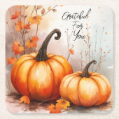 Wasserfarben Autumn Pumpkins Dankbarkeit Rechteckiger Pappuntersetzer (Vorderseite)