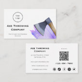 Wasserfarben-Ax-Wurf- oder Holzunternehmen Visitenkarte (Vorne/Hinten)
