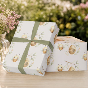 Wasserfarben-Baby-Biene-Geschenkverpackungspapier Geschenkpapier