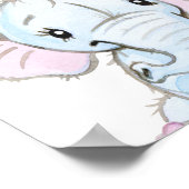 Wasserfarben Baby Elephant Kinderzimmer Adorable Poster (Ecke)