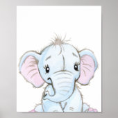Wasserfarben Baby Elephant Kinderzimmer Adorable Poster (Vorne)