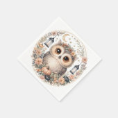Wasserfarben-Baby-Eule-Party Serviette (Ecke)