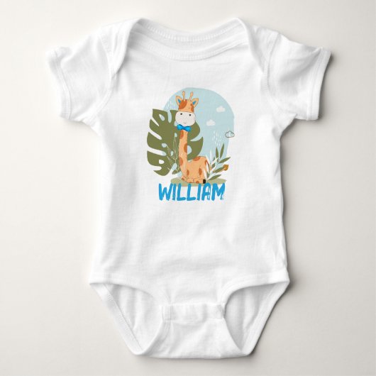 Wasserfarben-Baby Giraffe, Safari-Tiere Baby Strampler (Vorderseite)