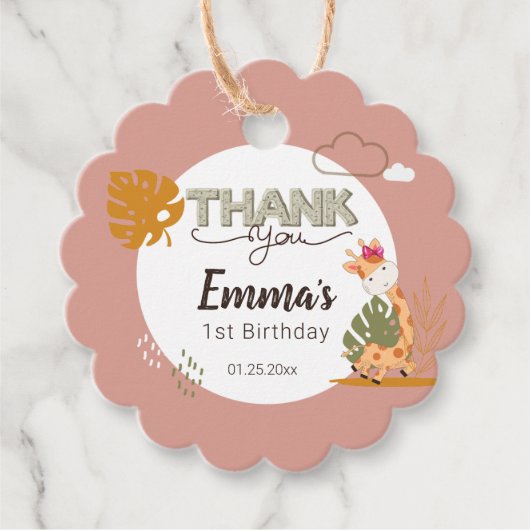 Wasserfarben-Baby Giraffe, Safari-Tiere zum Geburt Geschenkanhänger (Vorderseite)