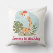 Wasserfarben-Baby Giraffe, Safari-Tiere zum Geburt Kissen (Vorderseite)