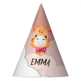 Wasserfarben-Baby Giraffe, Safari-Tiere zum Geburt Partyhütchen