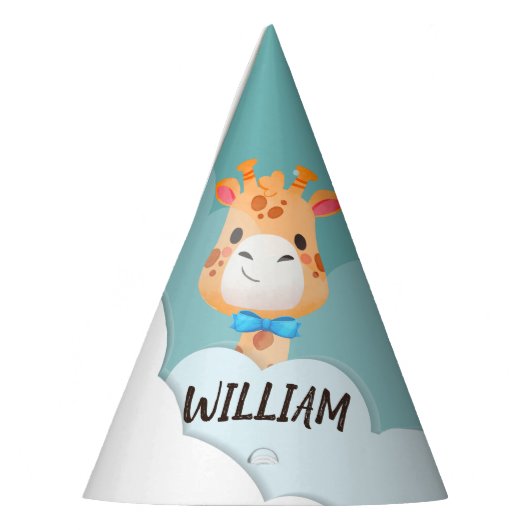 Wasserfarben-Baby Giraffe, Safari-Tiere zum Geburt Partyhütchen (Links)