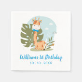 Wasserfarben-Baby Giraffe, Safari-Tiere zum Geburt Serviette (Vorderseite)