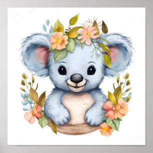Wasserfarben Baby Koala Bear Kinder Kinderzimmer A Poster
