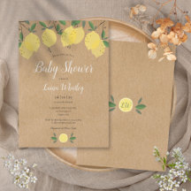 Wasserfarben-Baby-Shower mit Zitronenblüten-Grün