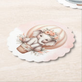 Wasserfarben-Baby-Shower-Pfirsich-Elefant Untersetzer (angewinkelt)